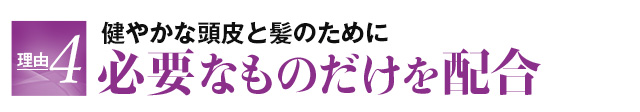 健やかな頭皮と髪のだめに必要なものだけを配合