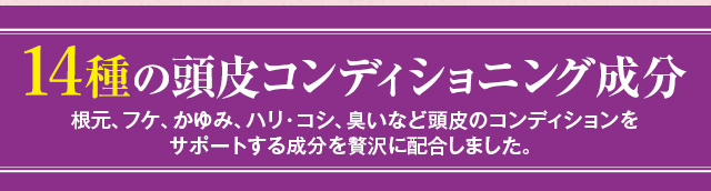 14種の頭皮コンディショニング成分