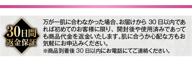 30日間返金保証について